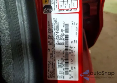 2013 Ford Fiesta Titanium z USA, uszkodzony, nr VIN 3FADP4FJ2DM217773